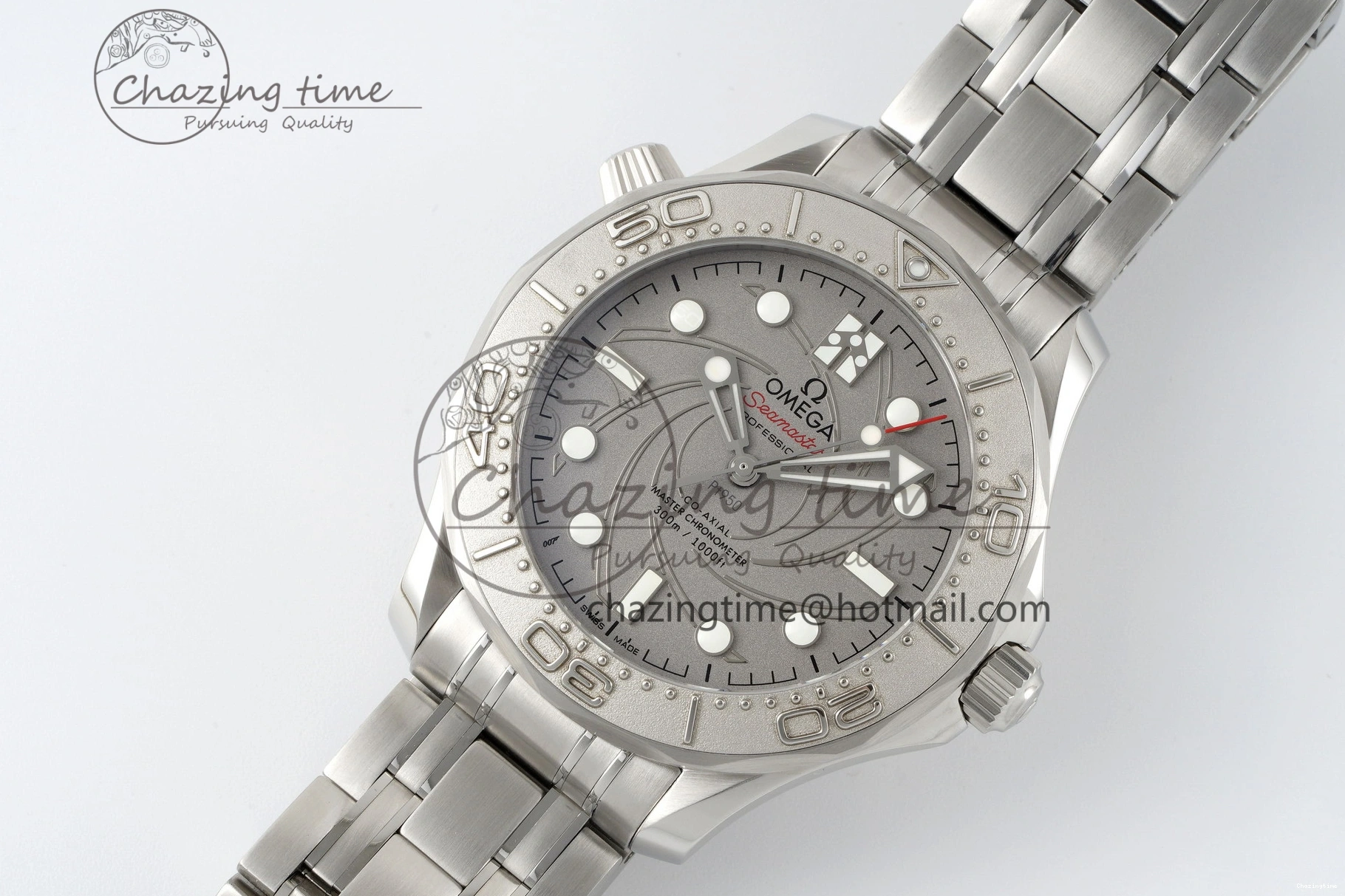 0521 Unisex Seamaster 300M 007 Platinum VSF 1:1 Best Edition Gray Dial on SS Bracelet A 7826